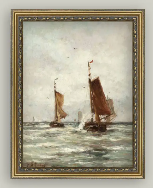 FISHINGCHOP-68-511G-SH 8x10 Fishing on the Choppy Sea Art