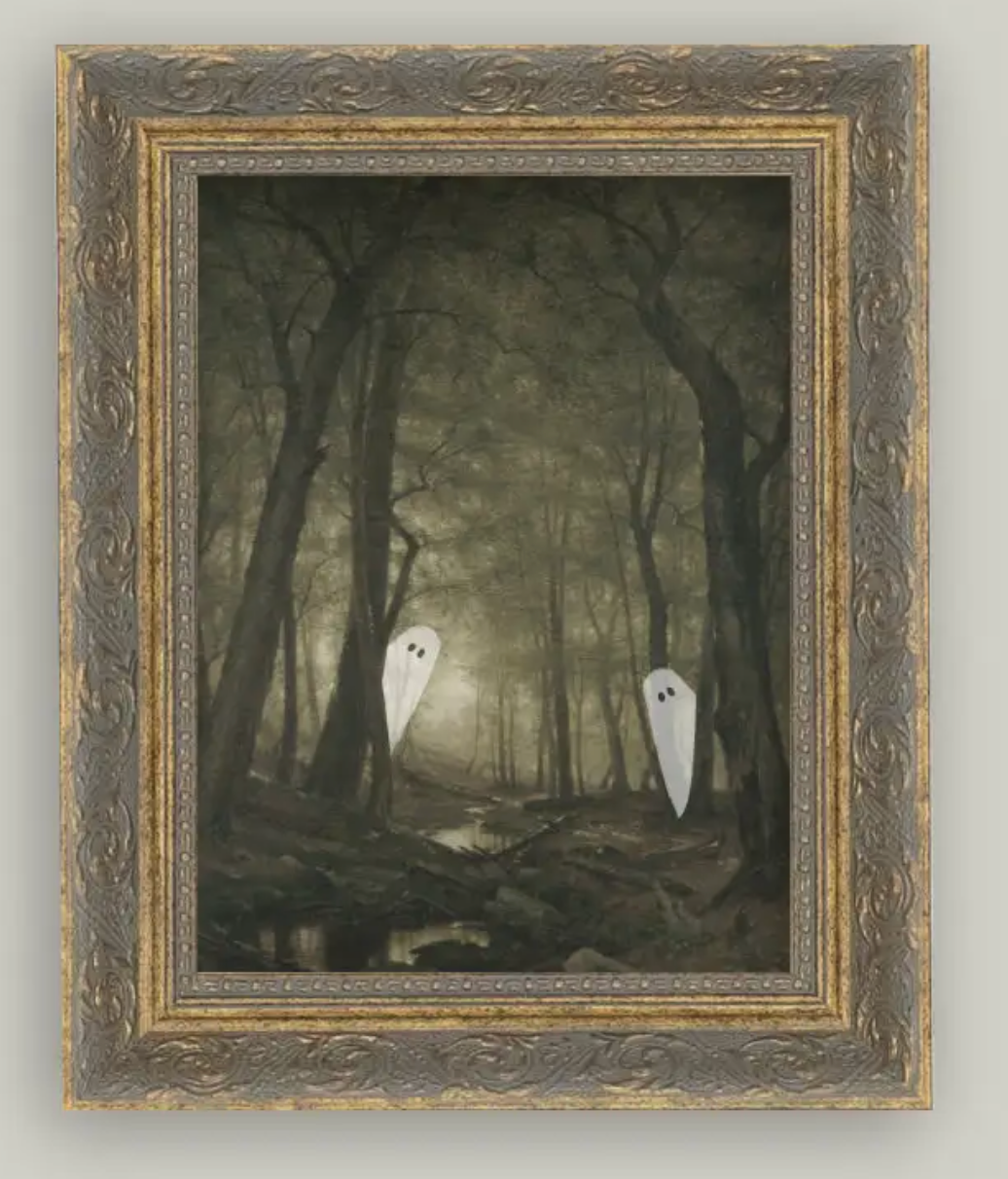PEEKGHOST-68-44G 8x10 Peeking Ghost Framed Art