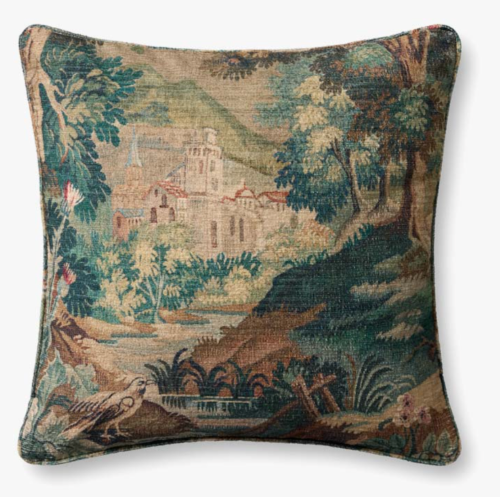 PLL0211-GREEN MULTI 22X22 DOWN FILLED PILLOW