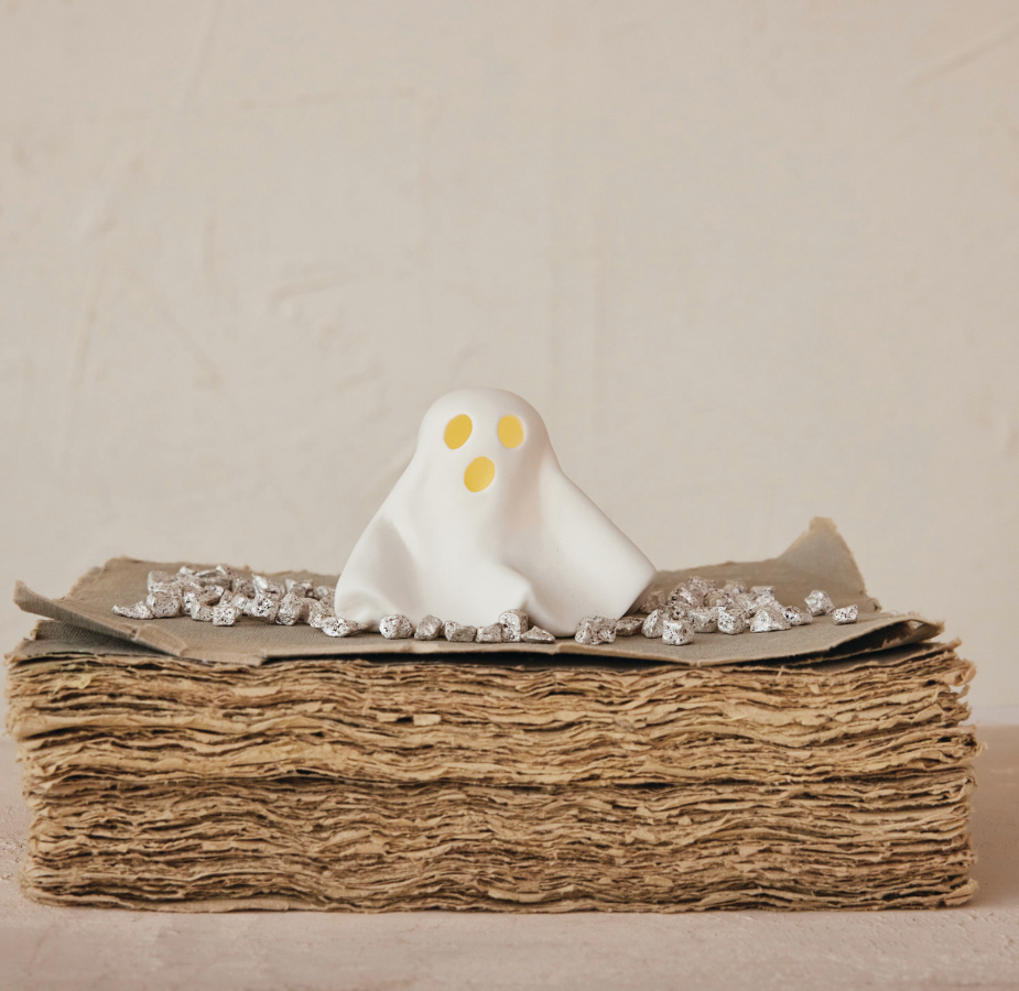 Stoneware Bisque Ghost w/ LED Light