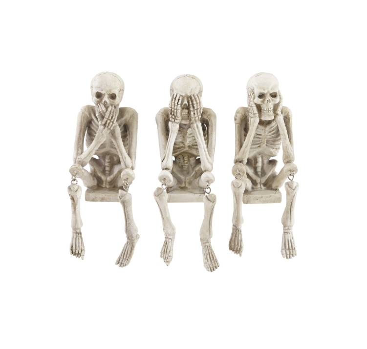 No Evil Skeleton Sitter, 3 Styles