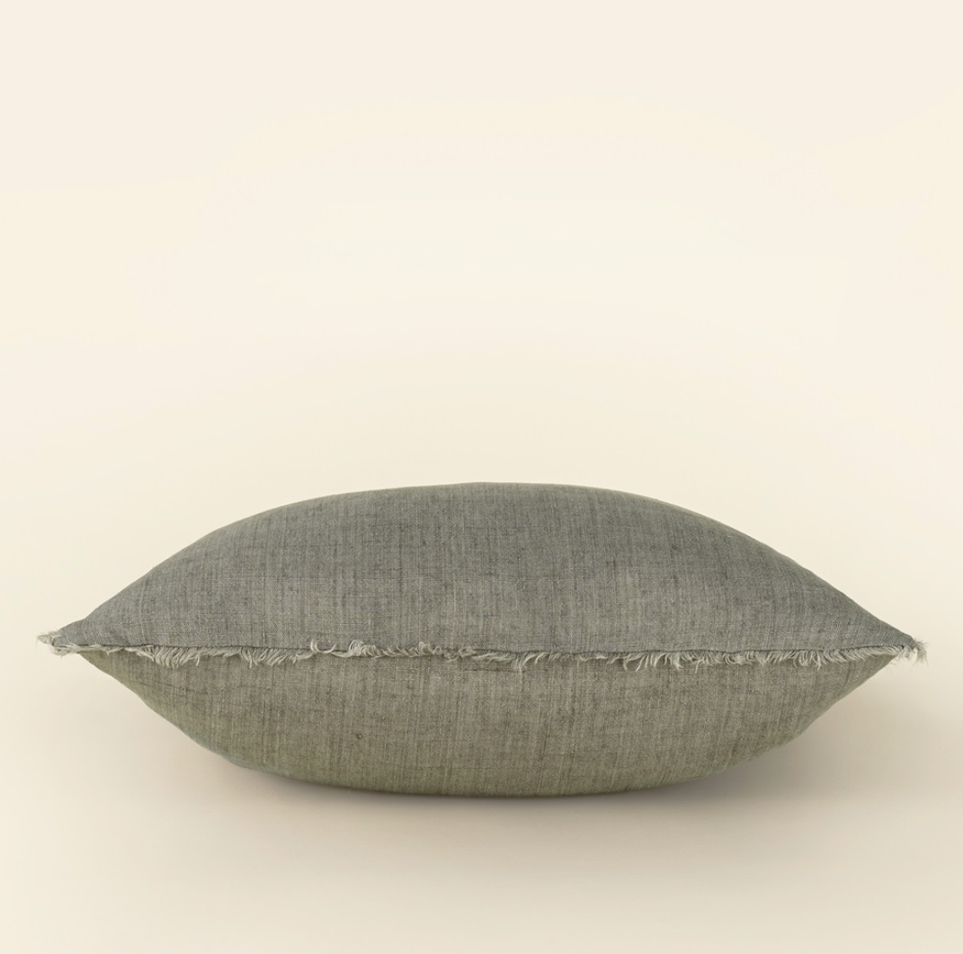 1-5590 24x24 Lina Linen Pillow, Warm Gray