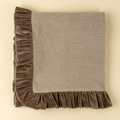01-8957 60x50 Velvet Ruffle Linen Throw