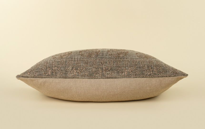 01-8868 16x24 Nisha Embroidered Pillow Ash