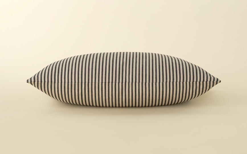 01-8195 21x12 Black Ticking Pillow