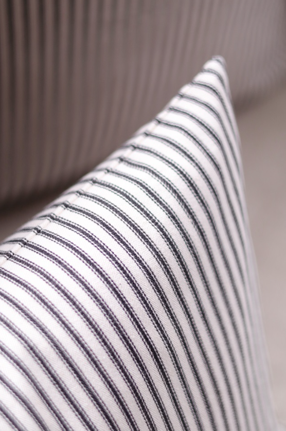 01-8195 21x12 Black Ticking Pillow