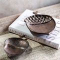 PDTA25-01TA-L Antique Brass Acorn Tray Large