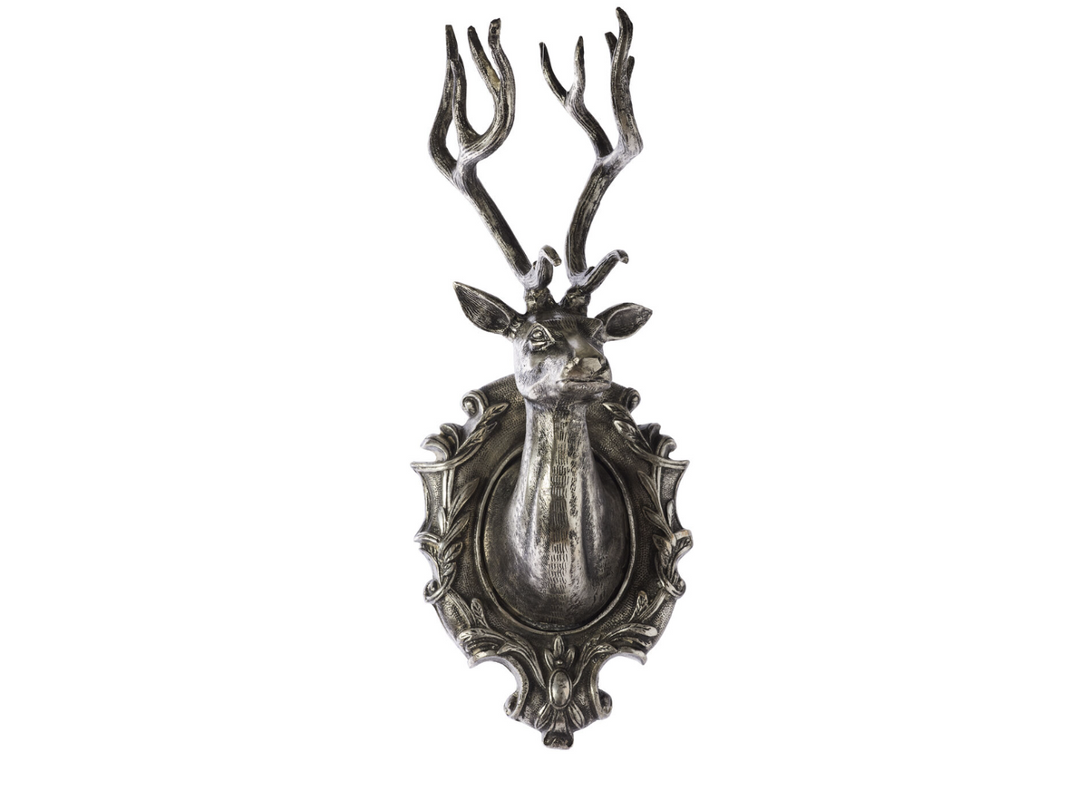 Large Silver Stag Wall Mount