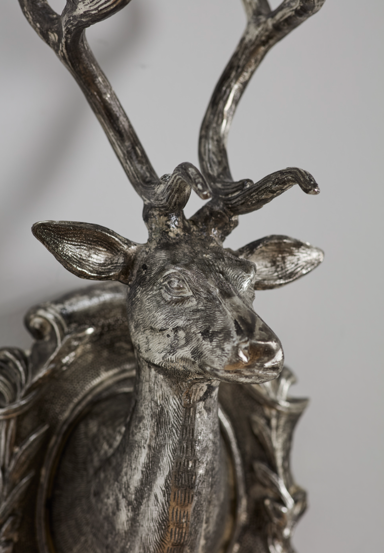 Large Silver Stag Wall Mount