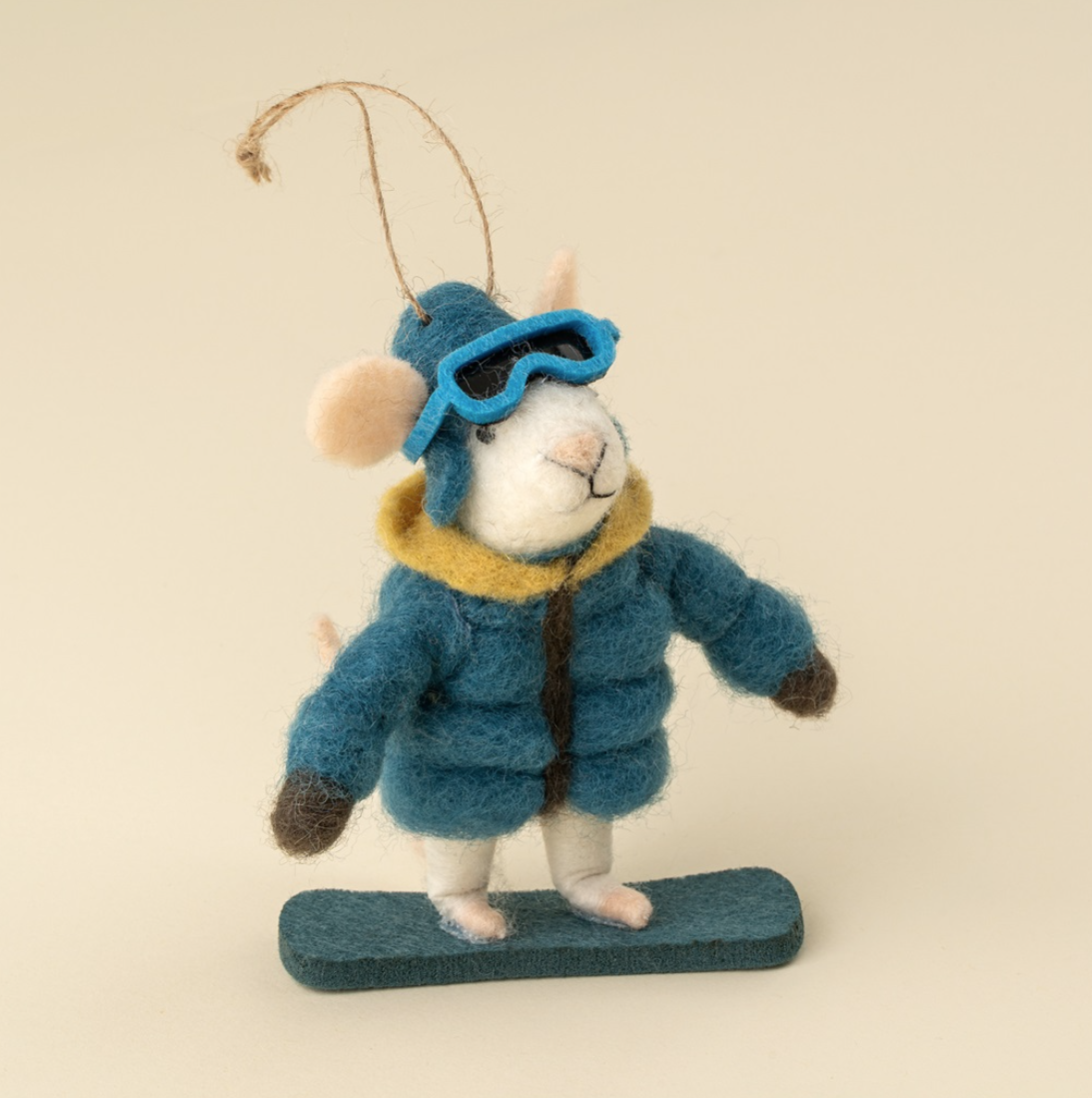 5-1948 Snowboard Sidney Mouse Holiday Ornament