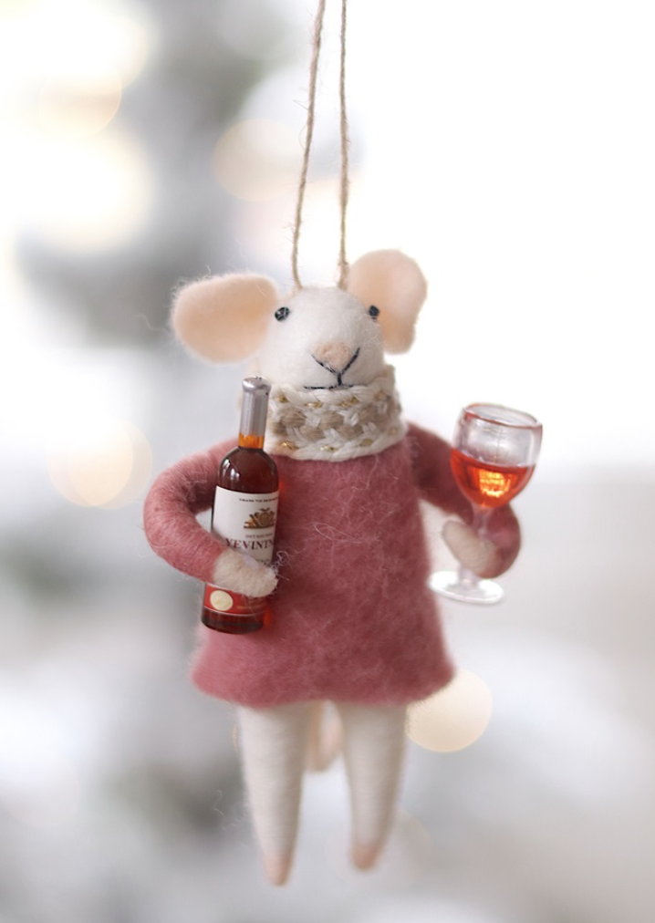 5-1939 Merlot Millie Mouse Holiday Ornament