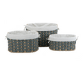 D8832-S Gray Oval Basket, Small