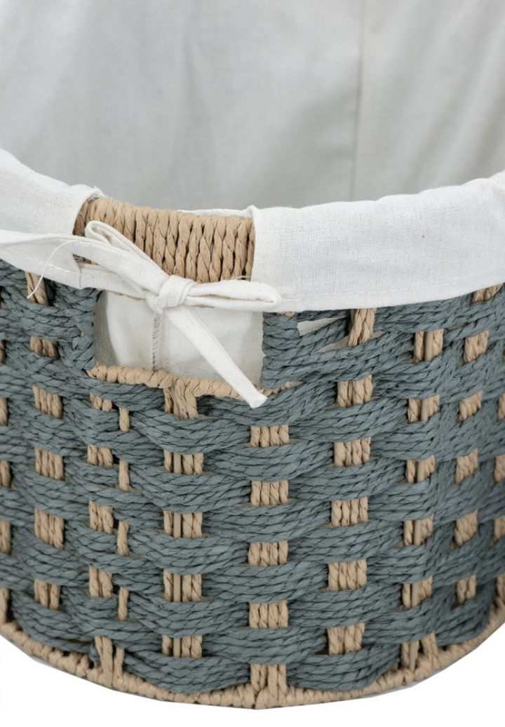 D8832-S Gray Oval Basket, Small