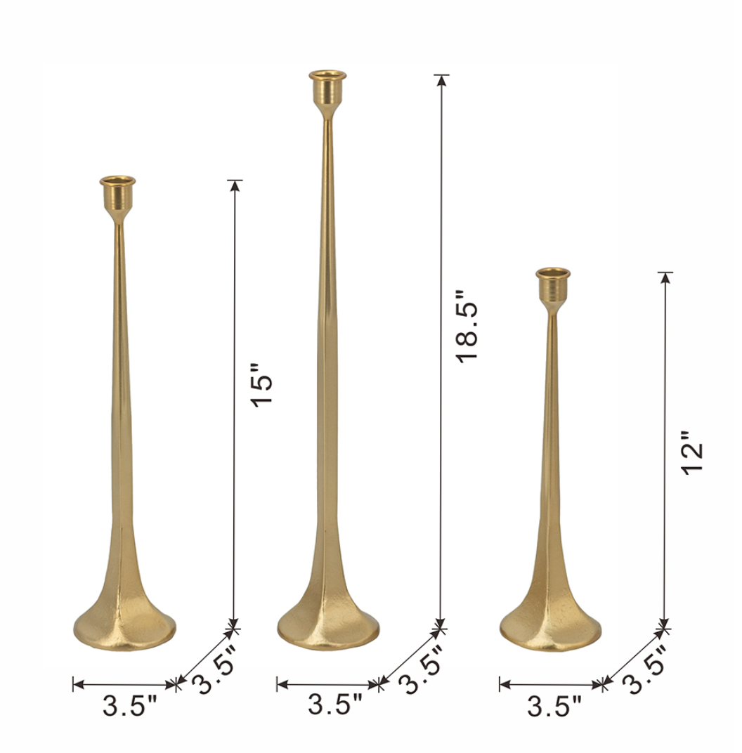 D6076-L Gold Candleholder, Large