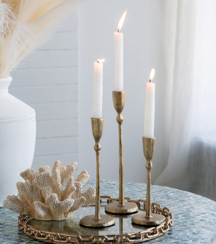 86683-S Gold Iron Candleholder, Small
