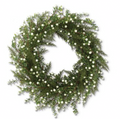 24" White Berry Prickly Heath & Pine Wreath