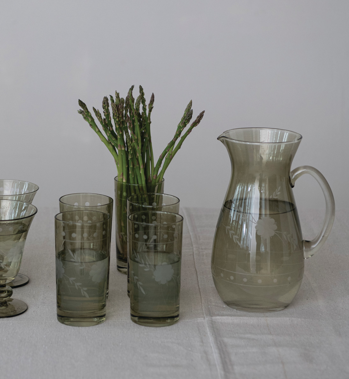 14oz. Etched Botanical Drinking Glass