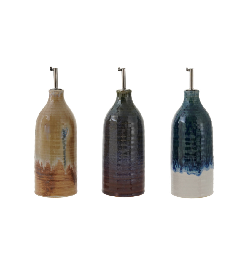 26oz. Stoneware Oil Cruet, 3 Colors