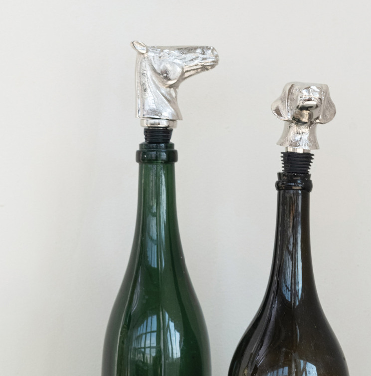 5" Aluminum Horse Head Bottle Stopper