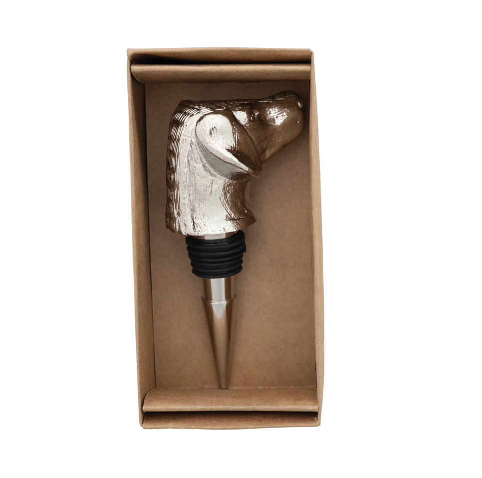 Aluminum Dog Head Bottle Stopper