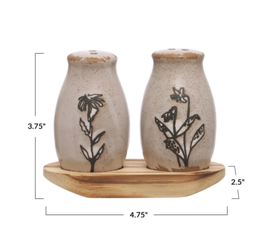 Stoneware Salt and Pepper Shakers