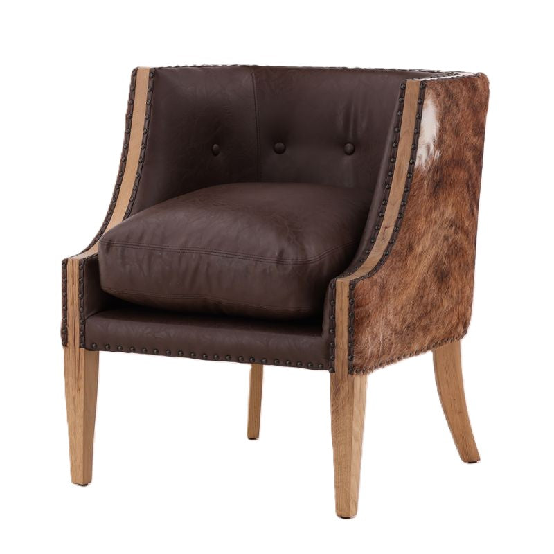 YP-25302-B Leather & Hide Occasional Chair