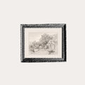 5X7-SUMMER-FIELD Summer Field Sketch | French Black Mould Framed Art 5 x 7
