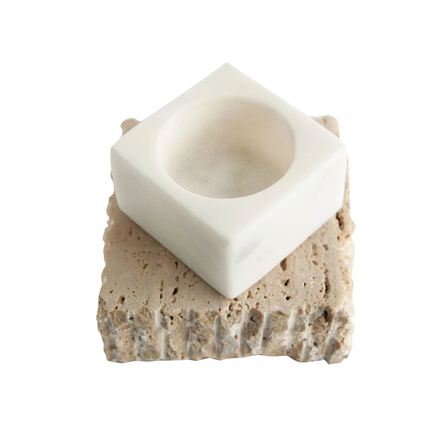 AH3375 Marble & Travertine Tealight Holder