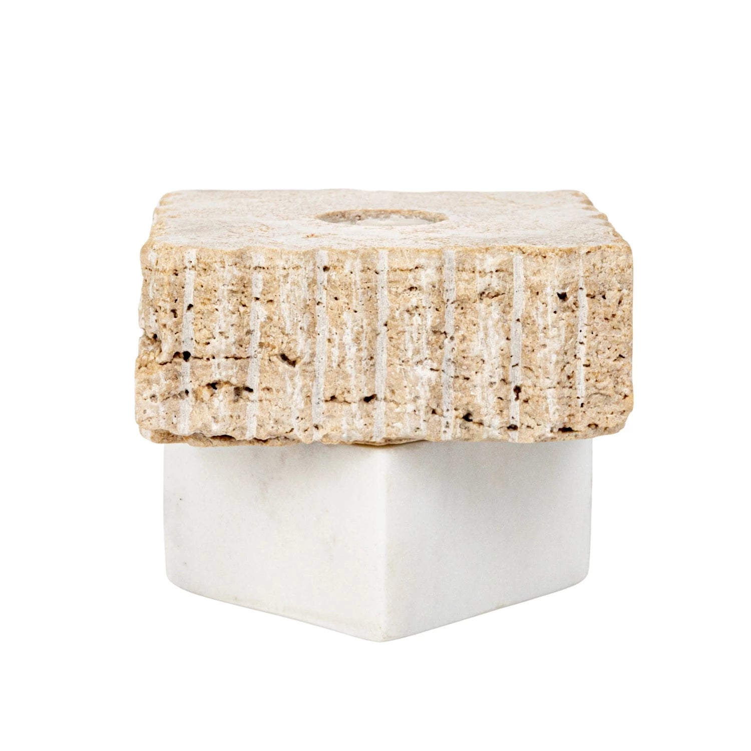 AH3375 Marble & Travertine Tealight Holder