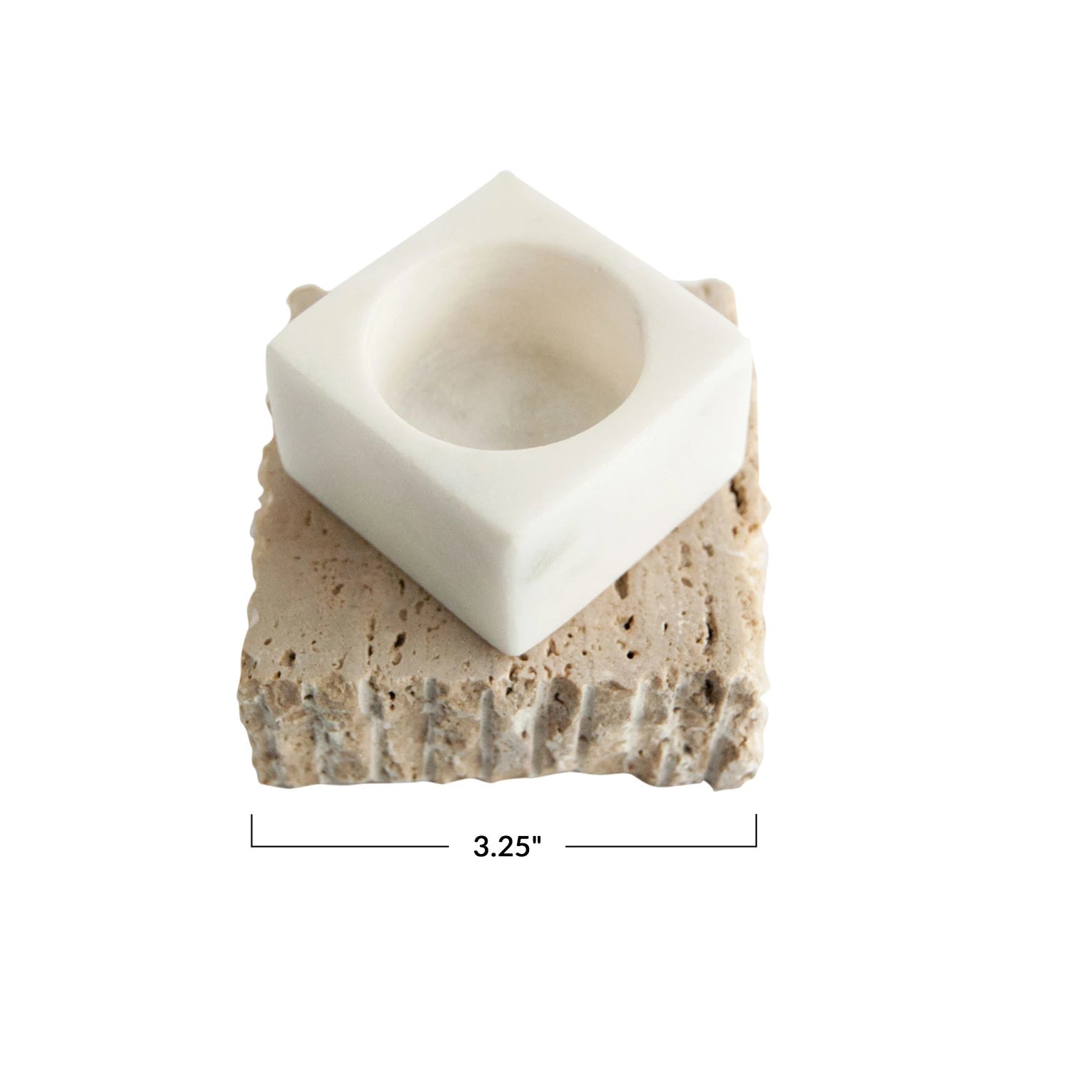 AH3375 Marble & Travertine Tealight Holder