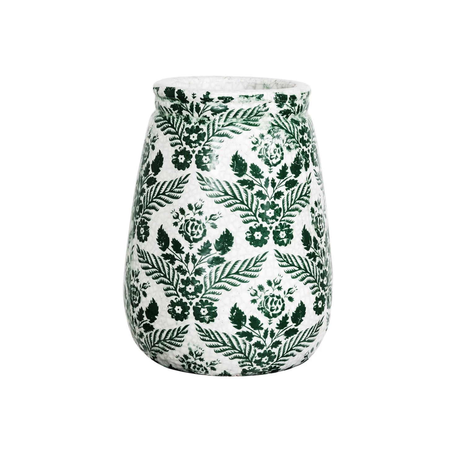 DF8703 Terracotta Planter w/ Transferware Pattern