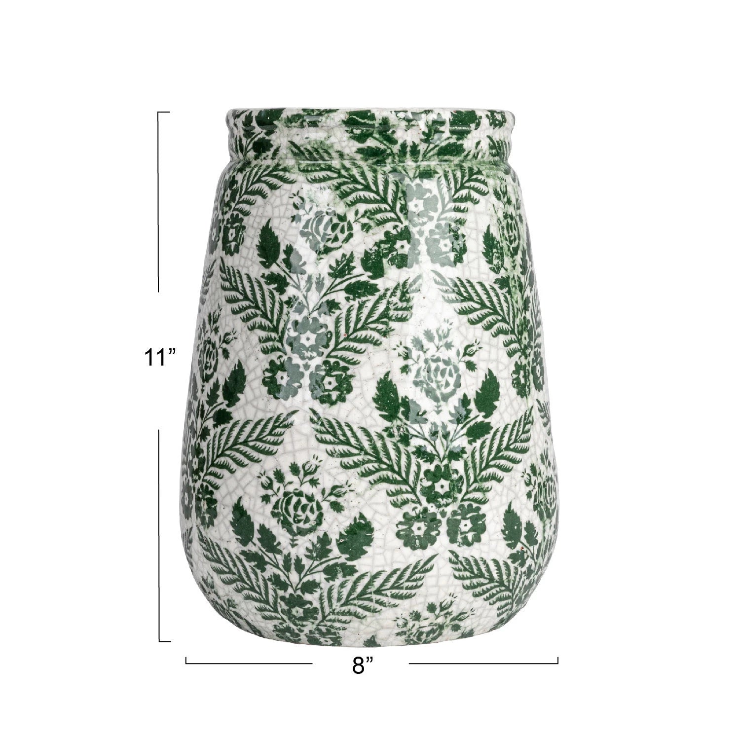 DF8703 Terracotta Planter w/ Transferware Pattern