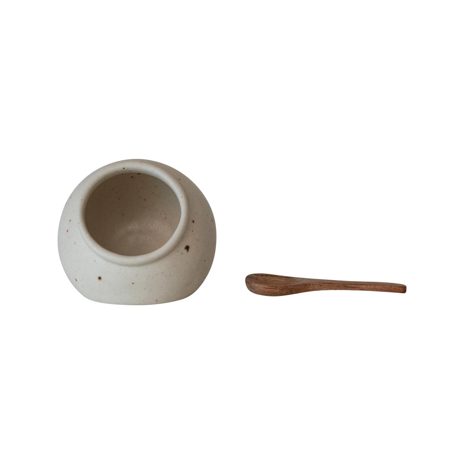 DF9083 Stoneware Salt Cellar w/ Spoon