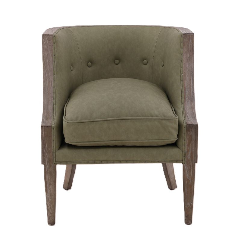 YP-25302-A Sage Green Leather Occasional Chair