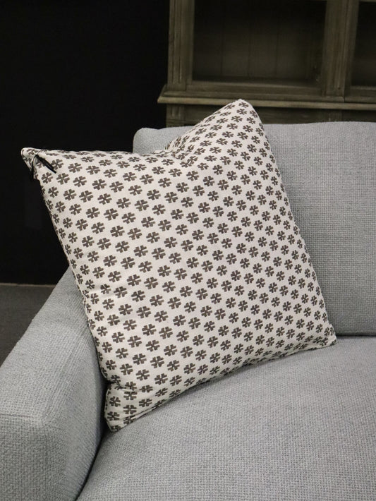 RS 20" Brown & Cream Patterned Pillow