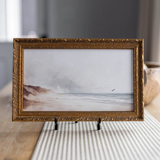 12x10-VINTAGE-SEASIDE Vintage Seaside | French Brass Gold Mould Framed Art 12 x 10
