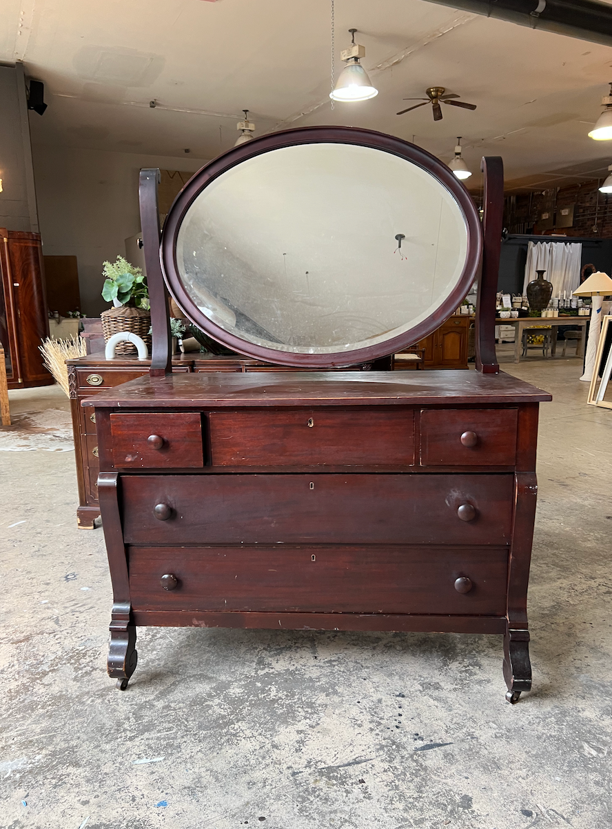 Antique Dresser With Mirror (C)