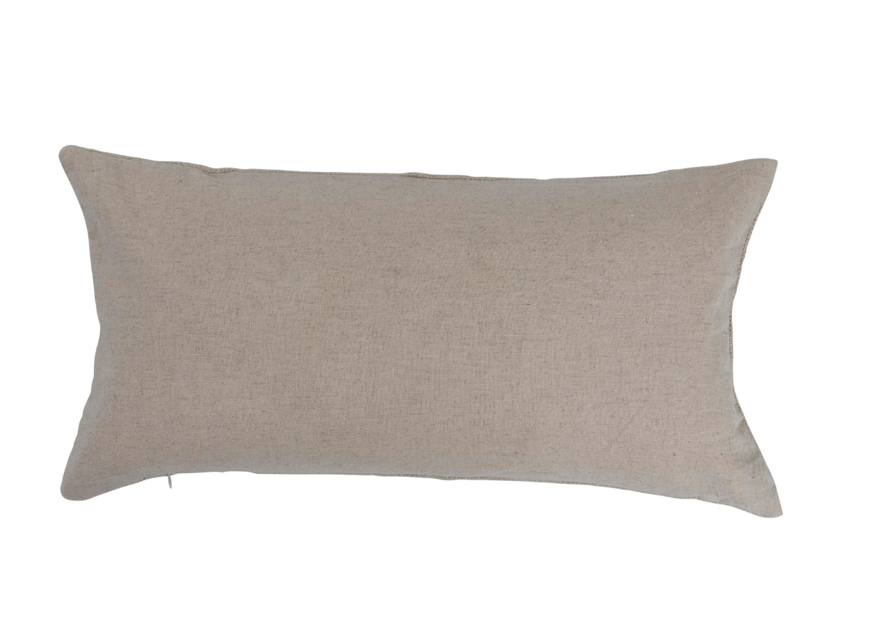 Linen Blend Pleated Lumbar Pillow