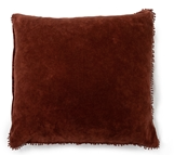 Rust Velvet with Poms pillow