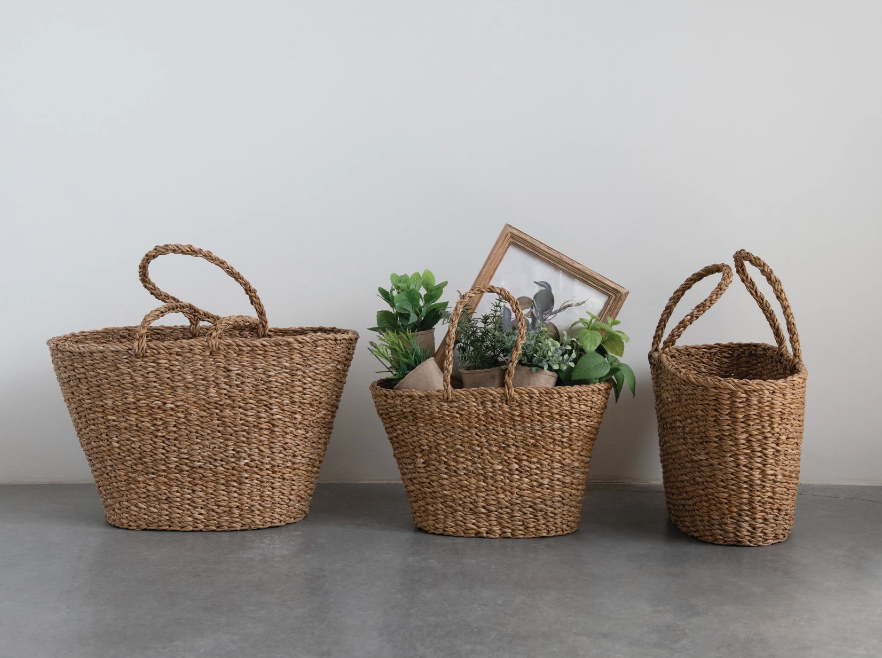 Hand-Woven Totes with Handles