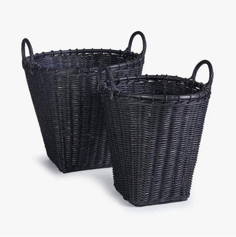 Lienbacher Wood Basket, Painted Black, with Foldable Handle - Interismo  Online Shop Global