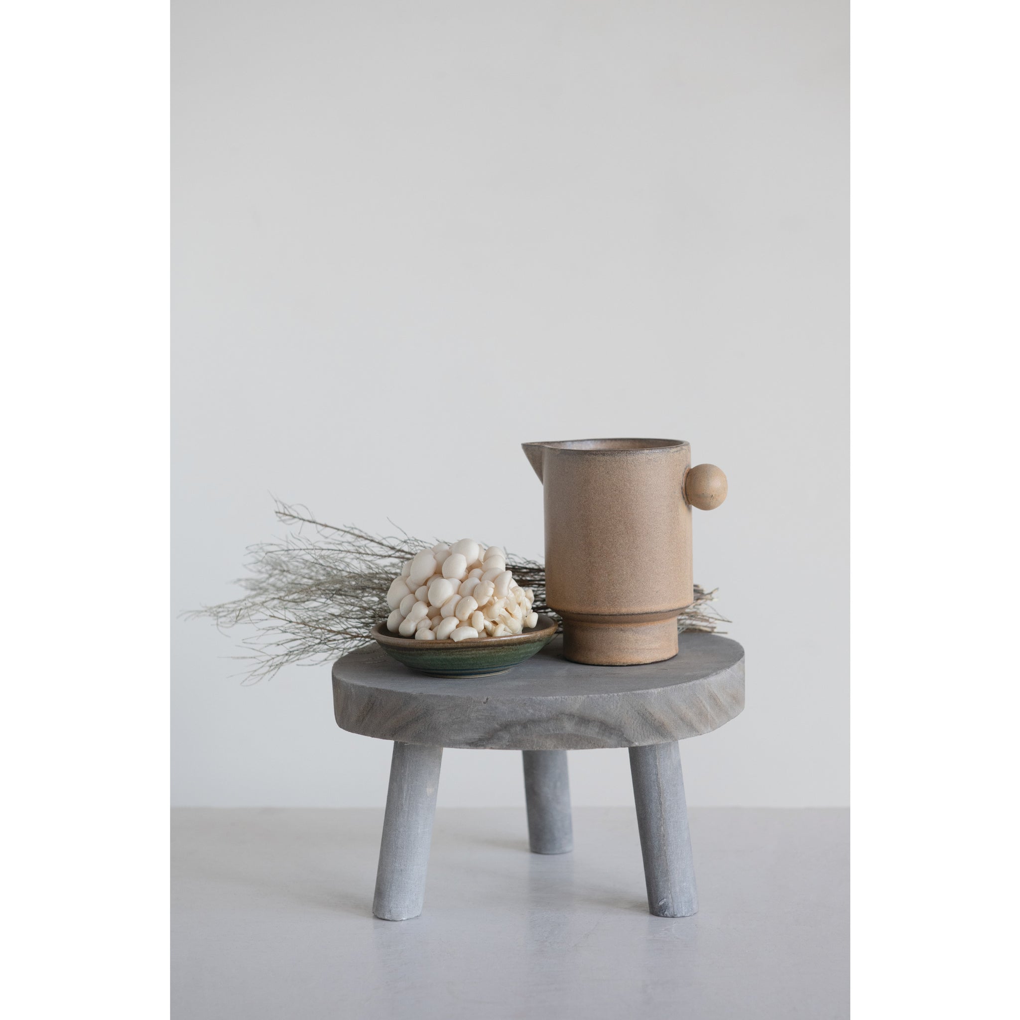Paulownia Wood Pedestal with Grey Wash