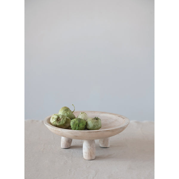 Mango Wood Footed Bowl